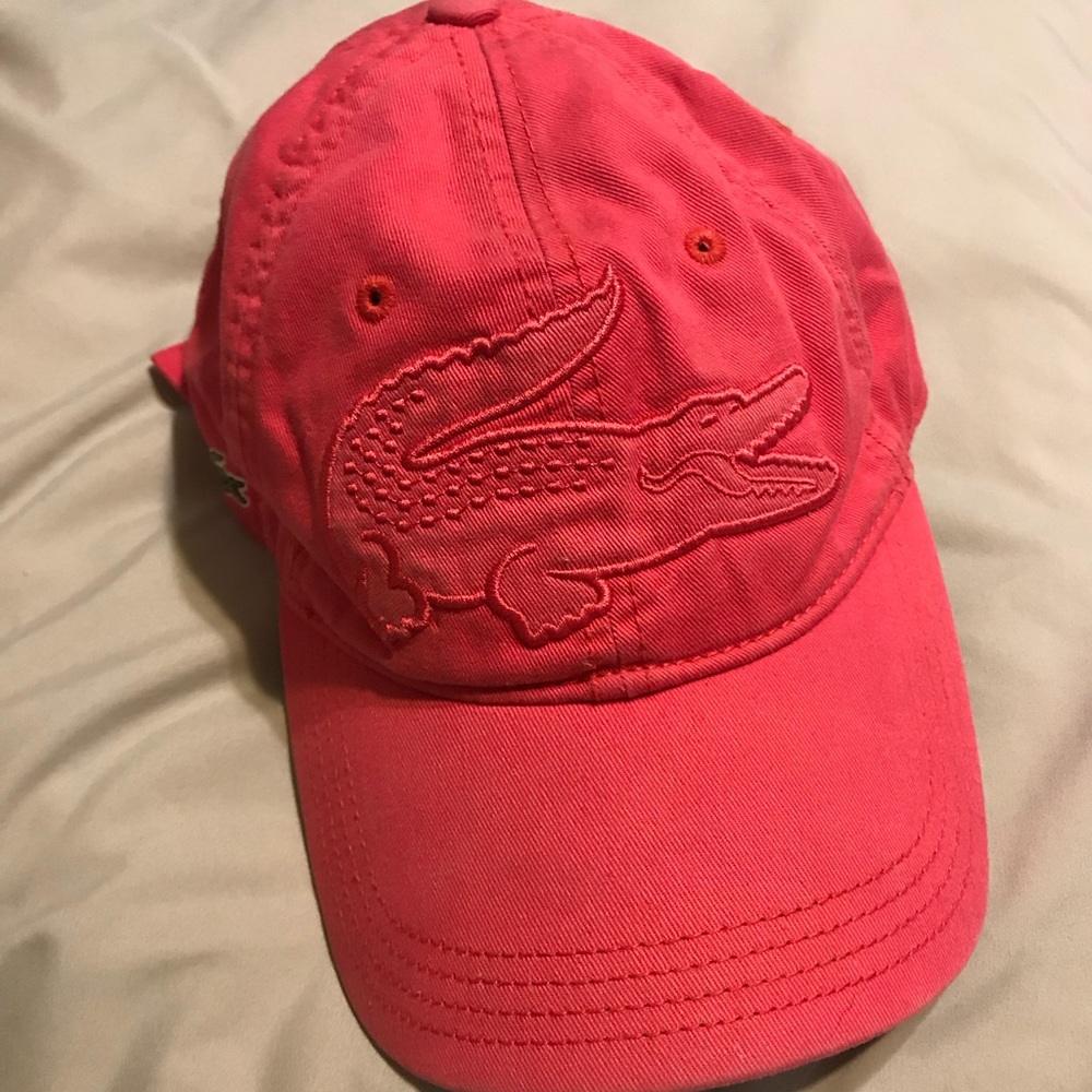 Hot pink Lacoste hat women’s